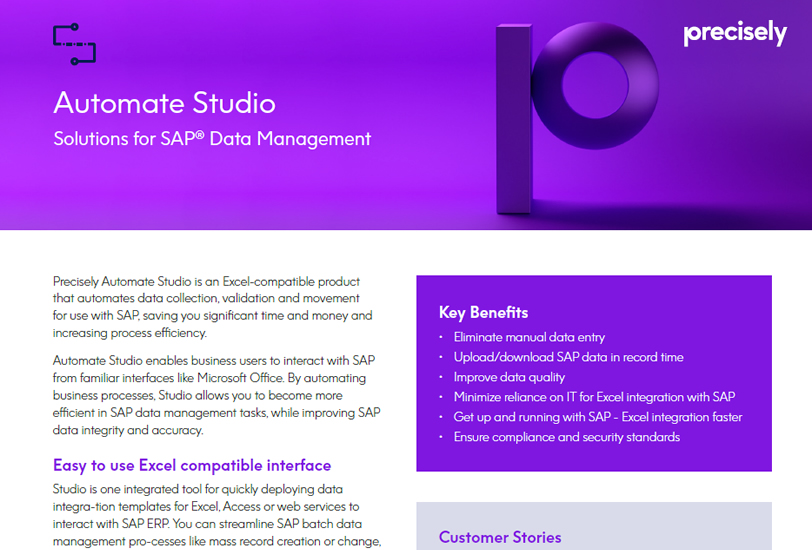 Automate Studio Automate Studio - SAP Data Management Solutions