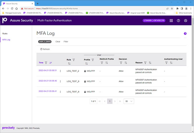MFA Log